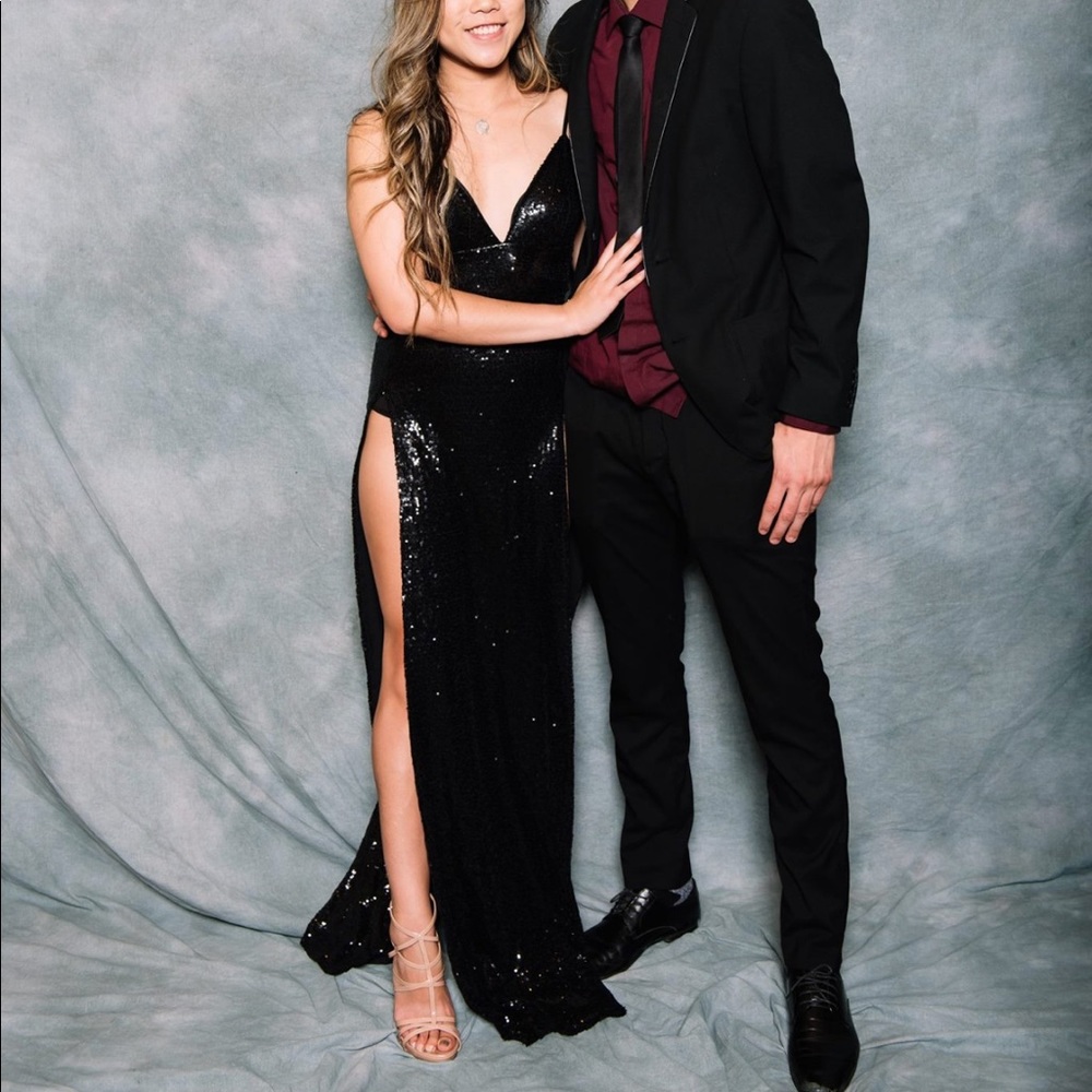 Black Sequin Dress w/ Slits